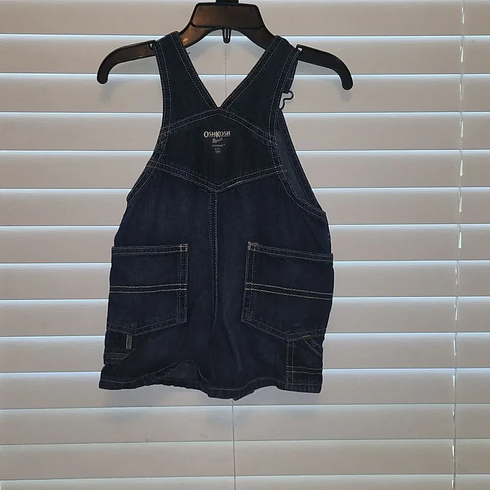(3 ITEMS FOR $25)OshKosh B'gosh Dark Blue Kids Short Overalls Size 9 months